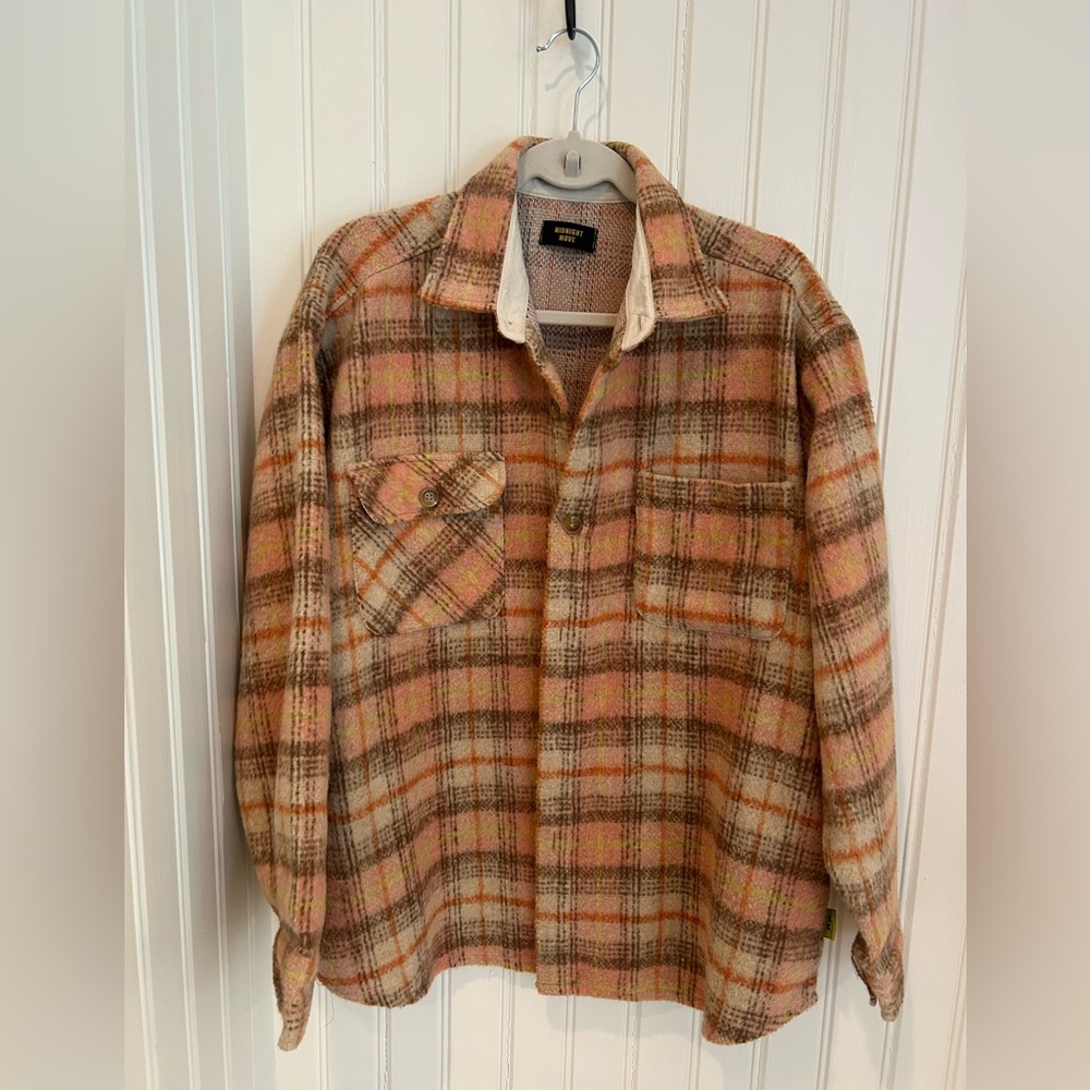 Midnight Move Plaid Coral and Brown Jacket